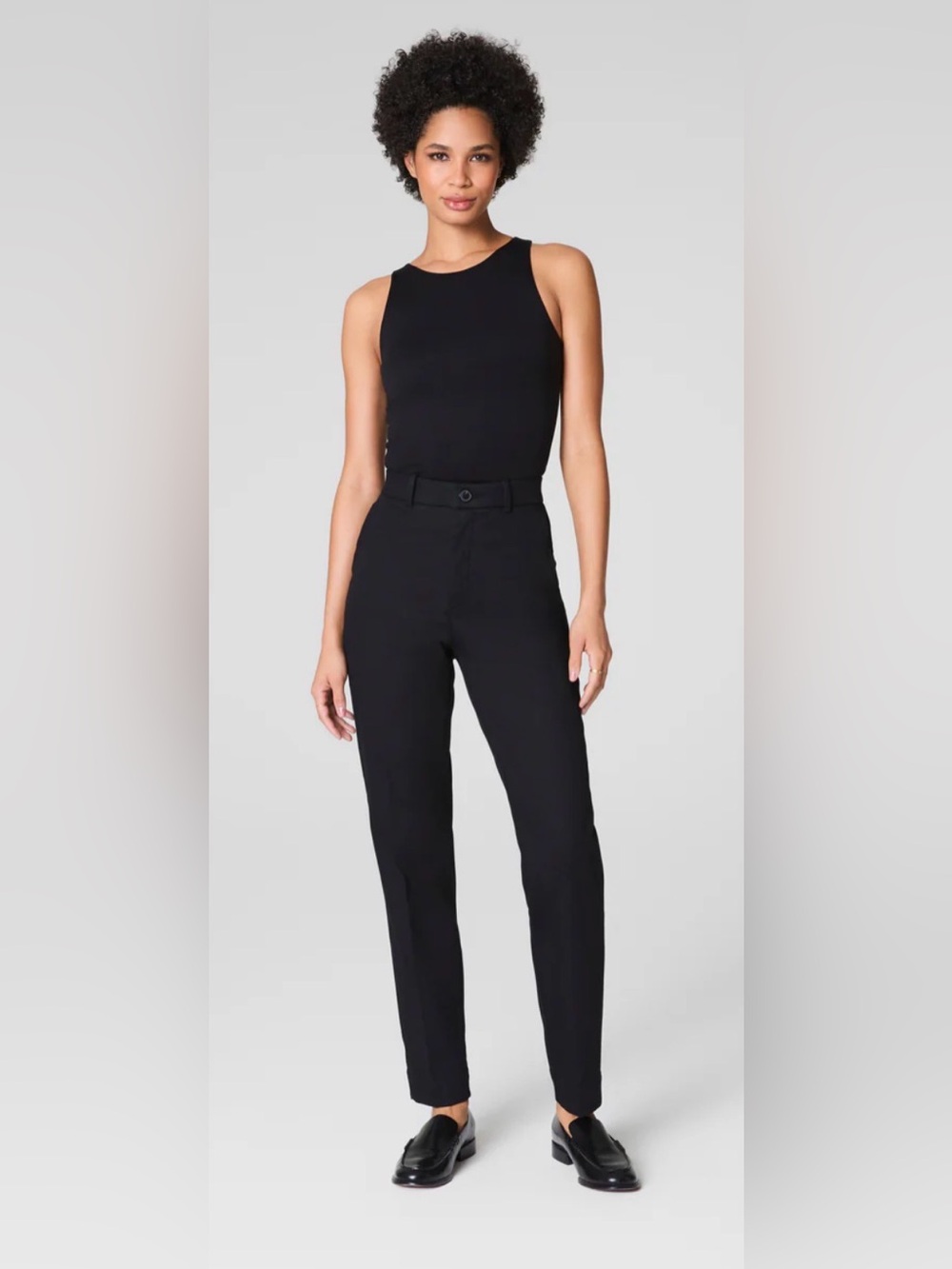 spanx stretch twill straight leg pants black M